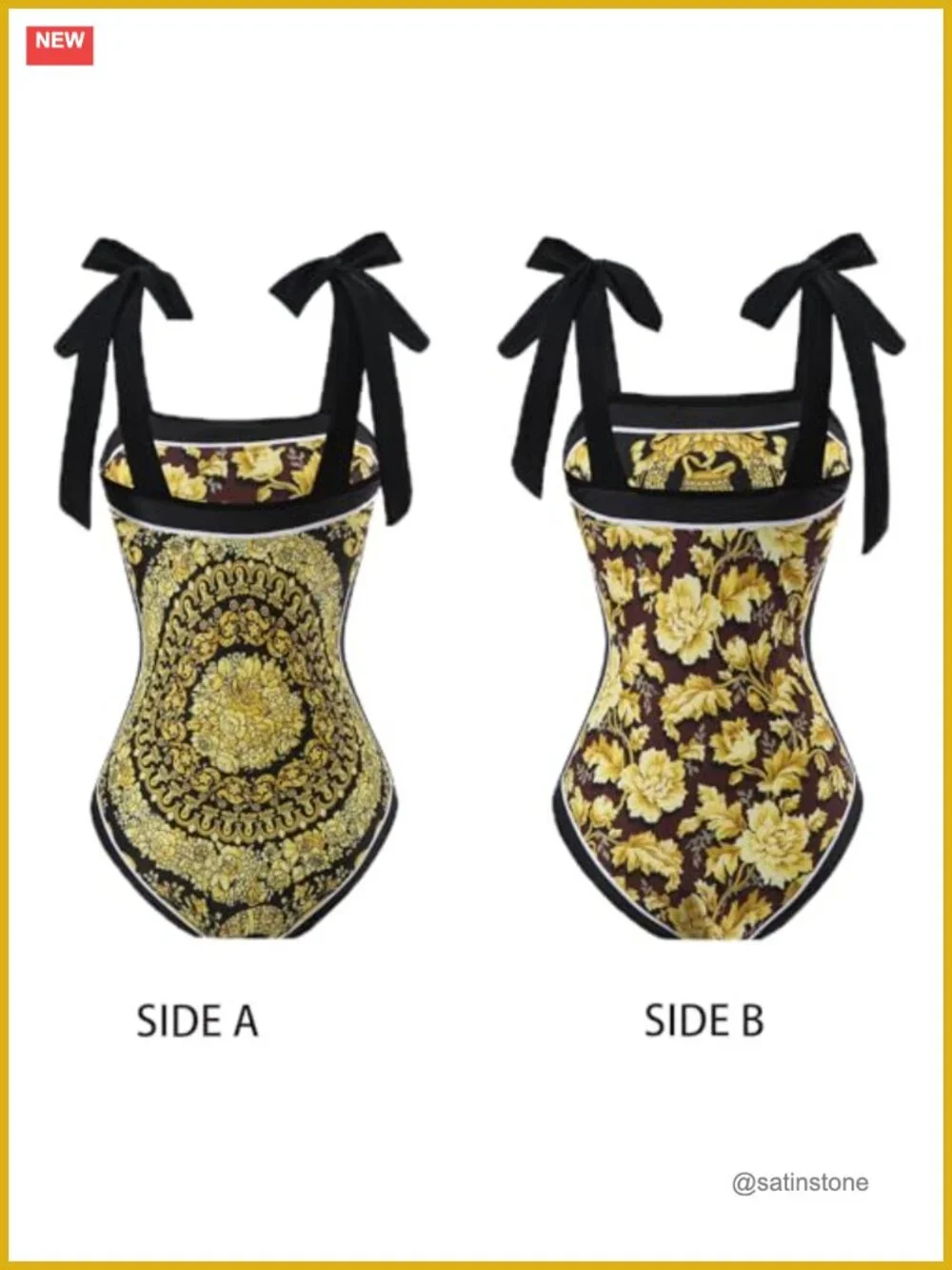 One Piece Swimsuit with Wrap Skirt Cover Up Retro Floral Print Bikini Set